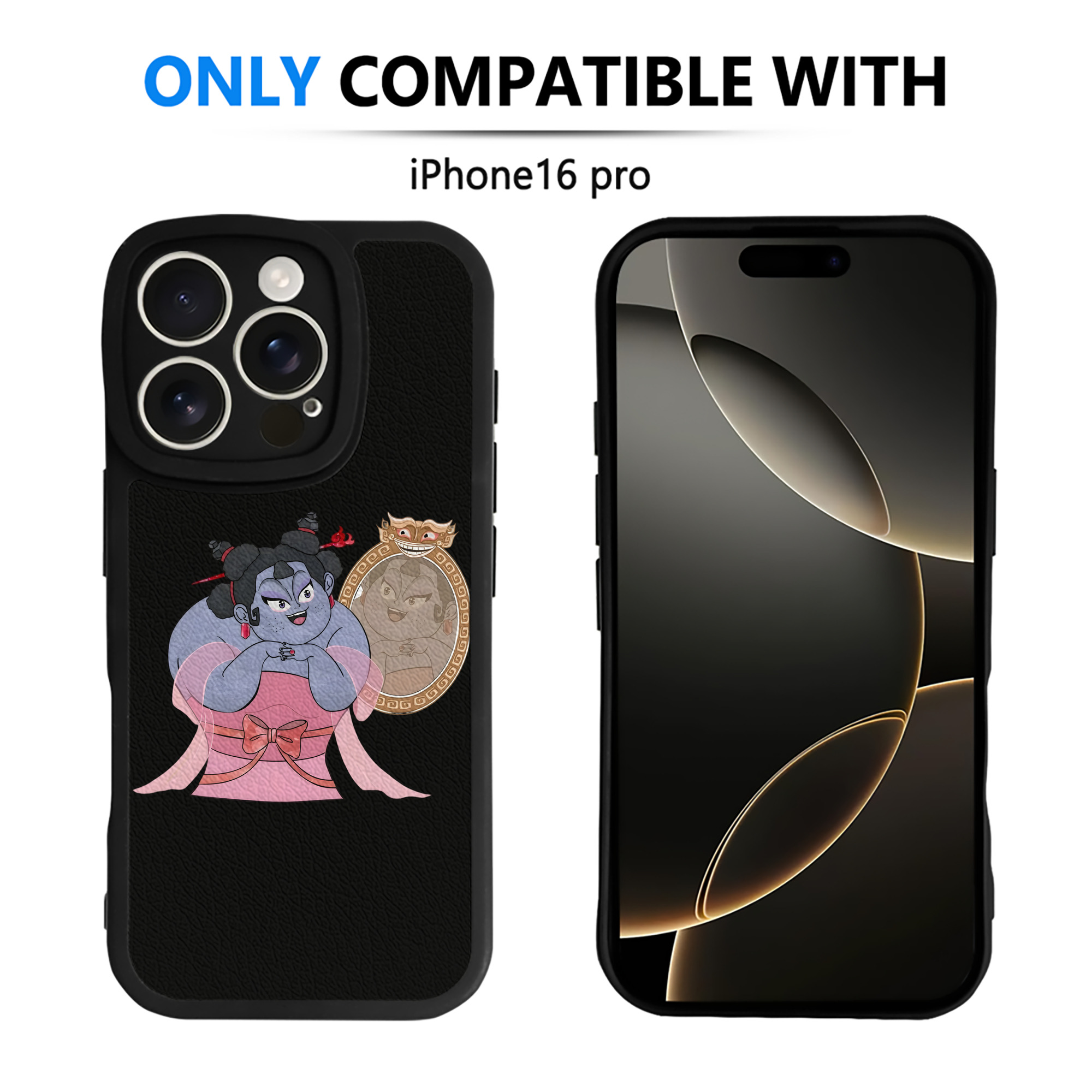 （画像用） Ne Zha 2 ナタ 魔童の大暴れ 【iPhone 16シリーズ対応】シリコンスマホケース（レザー調） 材質：シリコン